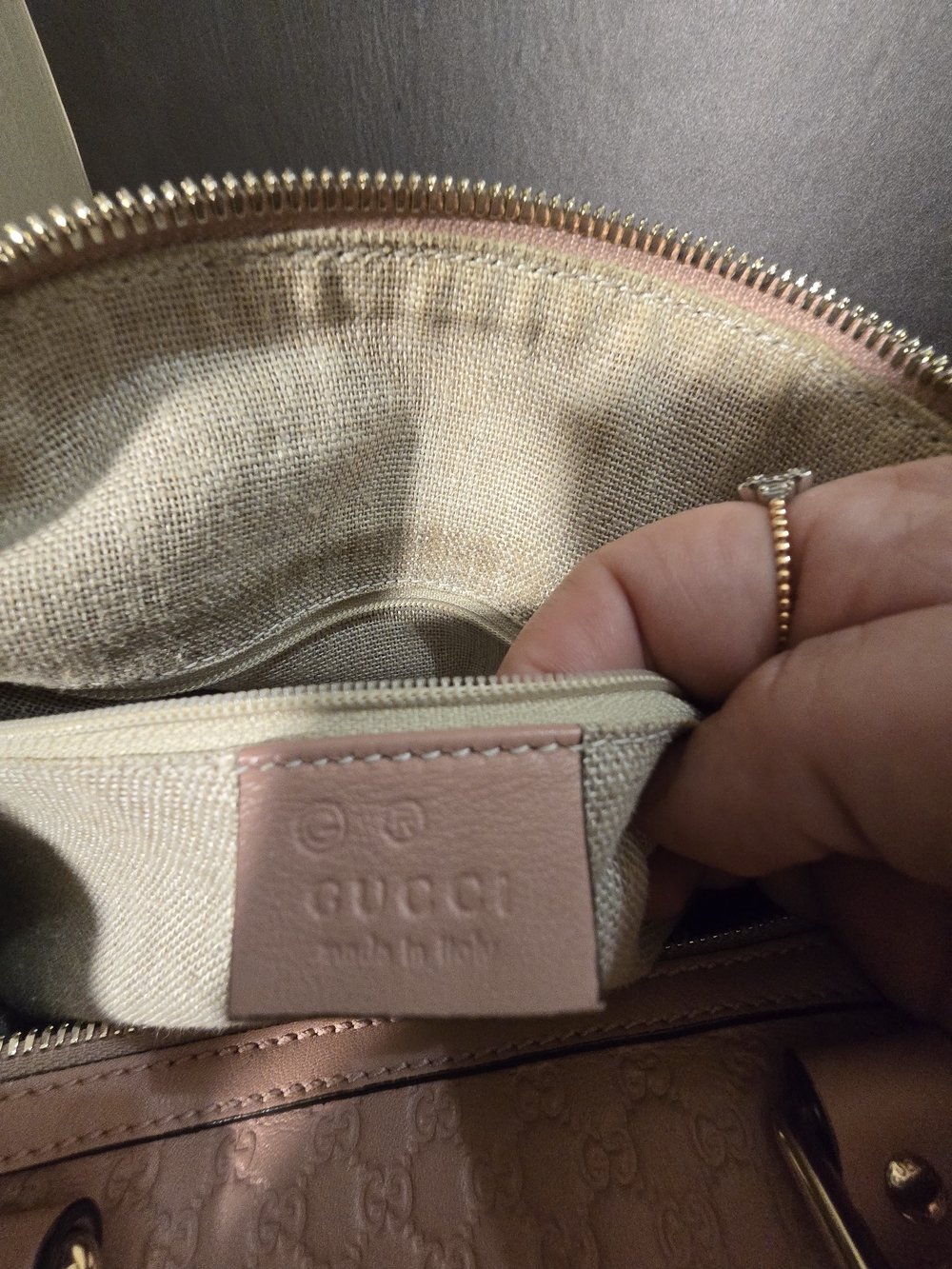 Gucci Guccissima Joy Blush Pink Embossed Leather Boston Bag - Picture 13 of 16